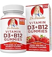 Vitamin D3, B12 Gummies by Dr. Danielle, Vegan Daily Supplement for Adults & Kids, Non-GMO, Vitam...