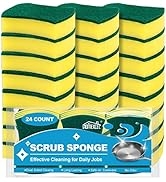 HOMEXCEL Scrub Sponges Kitchen 24 Count, Heavy Duty Dish Sponge for Cleaning, Dual Sided Powerful...