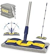 Microfiber Mop Wood Floor Mops for Floor Cleaning - MEXERRIS Hardwood Floor Mop with 4X Mop Pads,...