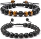 Lava Rock&Yellow Tiger Eye&Matte Agate Bracelets