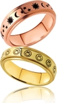 2pcs Gold&Rose Gold Spinner Rings