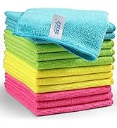 HOMEXCEL Microfiber Cleaning Cloth,12 Pack Cleaning Rag,Cleaning Towels with 4 Color Assorted,11....