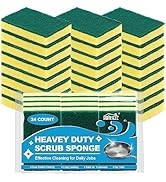 HOMEXCEL 24 Count Heavy Duty Scrub Sponges Kitchen,Small Dish Sponges for Kitchen,Flexible Househ...