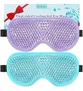 BeeVines Gel Eye Mask, 2 Pack Cooling Ice Sleeping Masks for Puffy Eyes Face for Men & Women, Col...