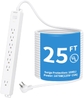 25 ft White Cord-7 Outlets