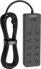 10 AC Outlets Black