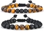 Yellow Tiger Eye&Matte Agate Bracelets