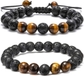 Lava Rock&Yellow Tiger Eye Bracelets