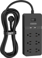 6 AC Outlets Black