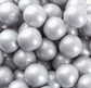 Shimmer Silver / Pearl Silver Gumballs 1" Large