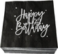 Happy Birthday - Black & Silver (50pcs)