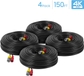 150ft 4K BNC Cables (4-PACK)