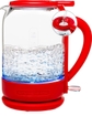 1.5L Glass Kettle Red