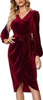 B-midi-velvet Wine Red