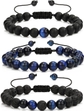 3Pcs-Tiger Eye-Blue