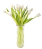 Fresh White Tulips With Vase And One Box & Lindt Chocolates