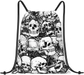 Black and White Skulls Pattern