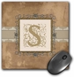 S Initial Vintage Elegant Vines And Flowers In Sepia And Pewter Look