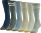 Retro Stripe Light Grey Heather Assorted (6-pairs)