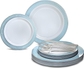 C. Venice Light Aqua Blue & Silver, Silver Silverware