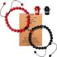 Couple bracelet: King&Queen Crown-Black&Red