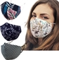 Adult Mix Masks #61 (Navy Fern, Navy/Lgt Blue Print, Polyester Outer Black Checkered)